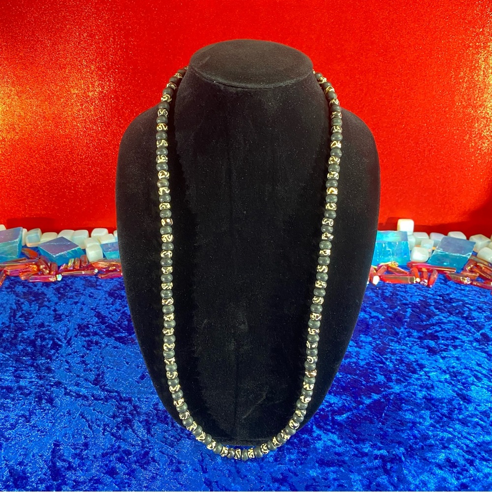33” Buffalo bone necklace costume jewelry with toggle clasp